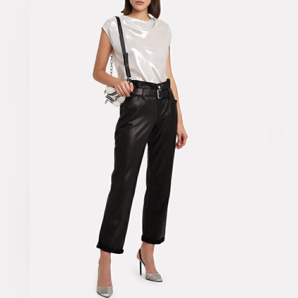 RtA Selma Metallic Cowl Neck Top